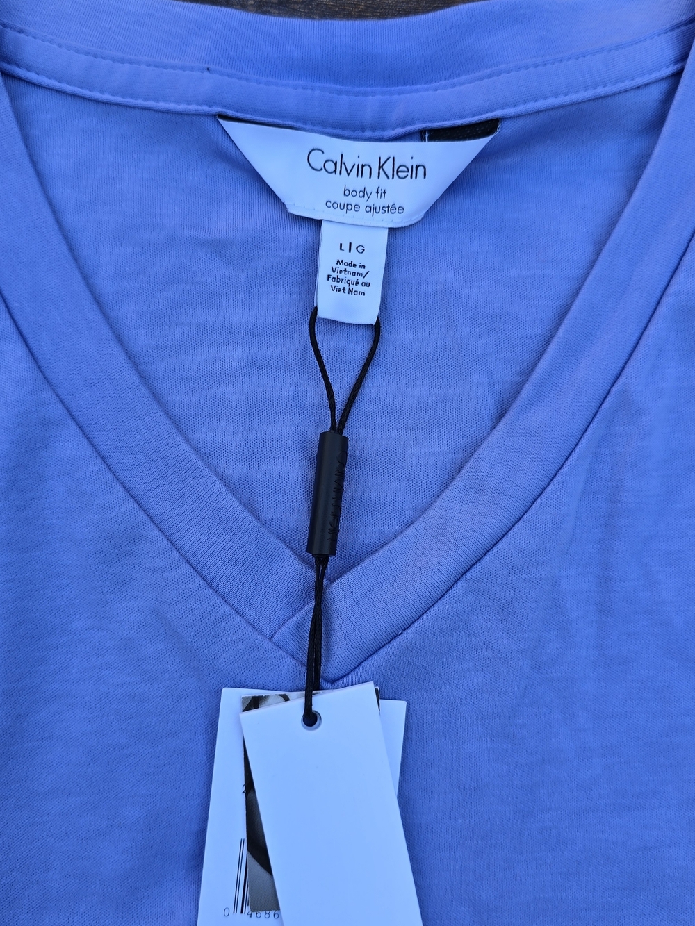 Calvin Klein Men’s Cotton V-Neck Purple T-Shirt  Size L/G - Picture 8 of 8